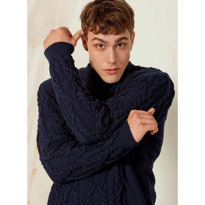 Lang Yarns Pattern Herren Pullover mit Zopfstrickmuster Strickanleitung - Lang Yarns (PDF) Lieblingsgarn