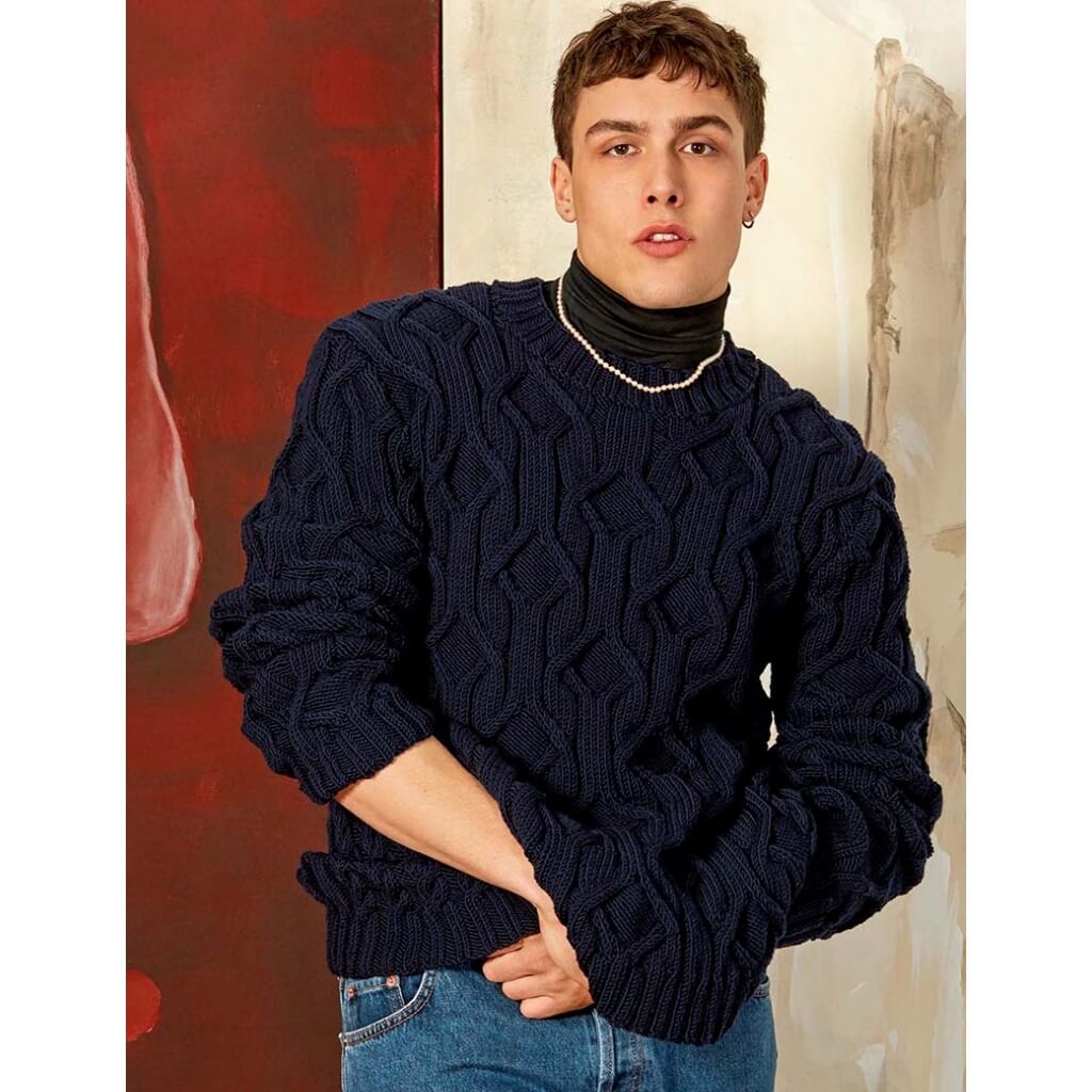 Lang Yarns Pattern Herren Pullover mit Strukturmuster Strickanleitung - Lang Yarns (PDF) Lieblingsgarn