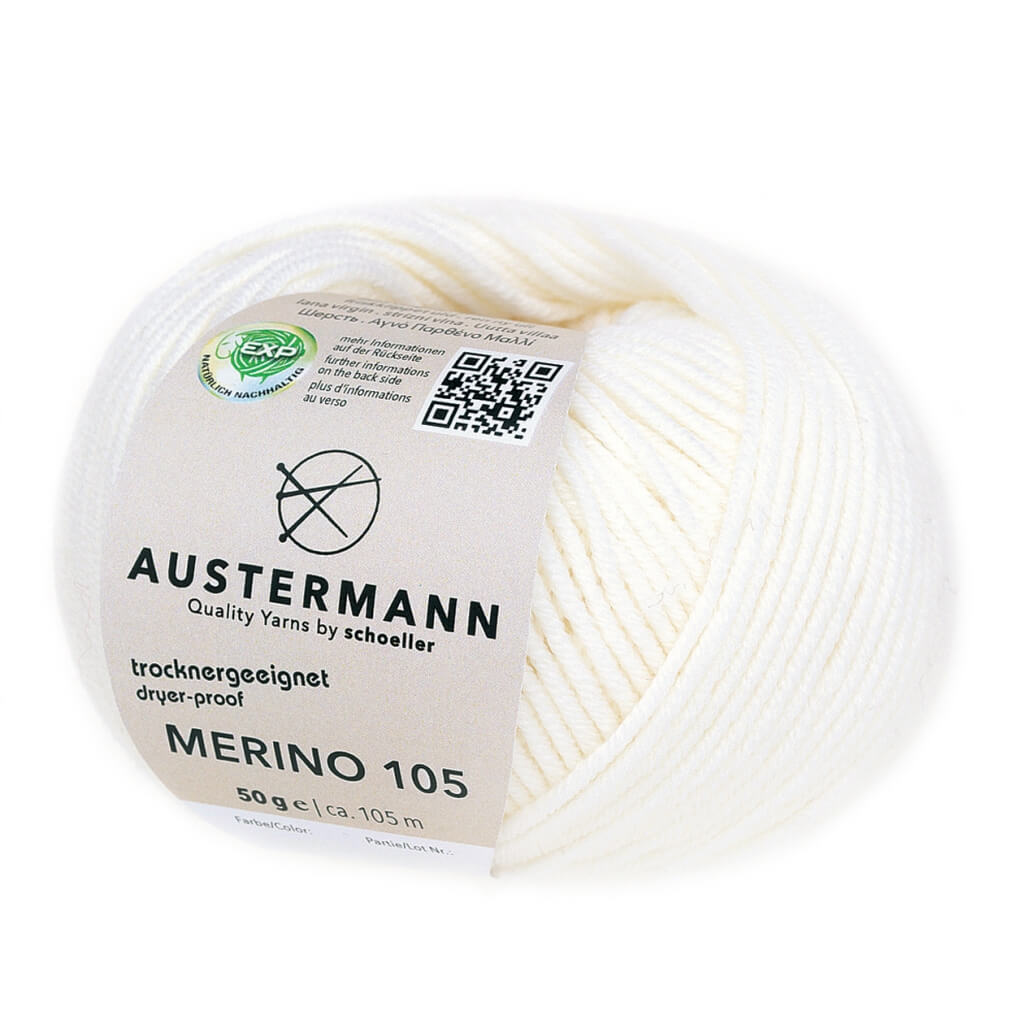 Austermann 301 - Weiß Austermann Merino 105 EXP 50g Lieblingsgarn