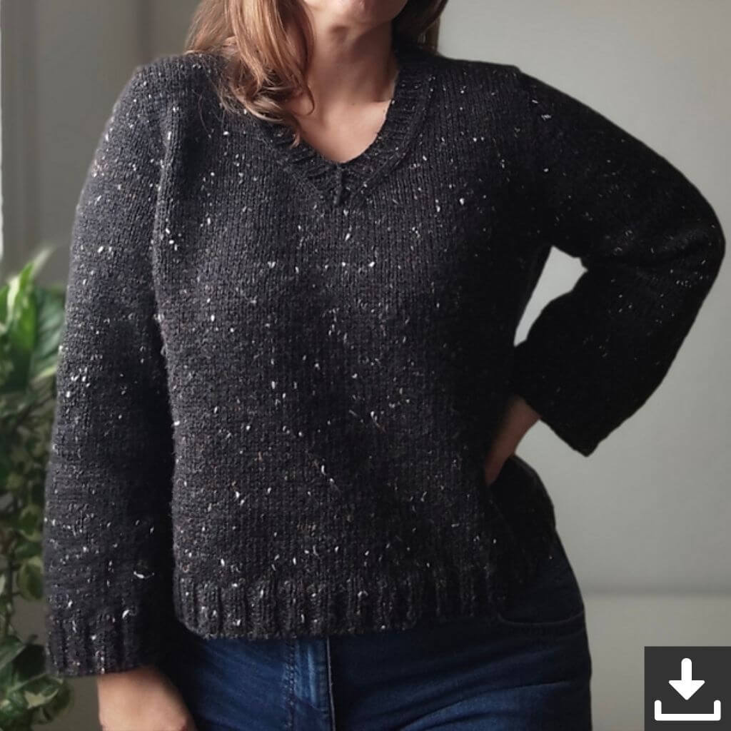 Miene Knits Pattern Pullover Suna Sweater V-Neck Strickanleitung - Miene Knits (PDF) Lieblingsgarn