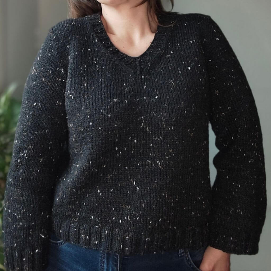 Miene Knits Pattern Pullover Suna Sweater V-Neck Strickanleitung - Miene Knits (PDF) Lieblingsgarn