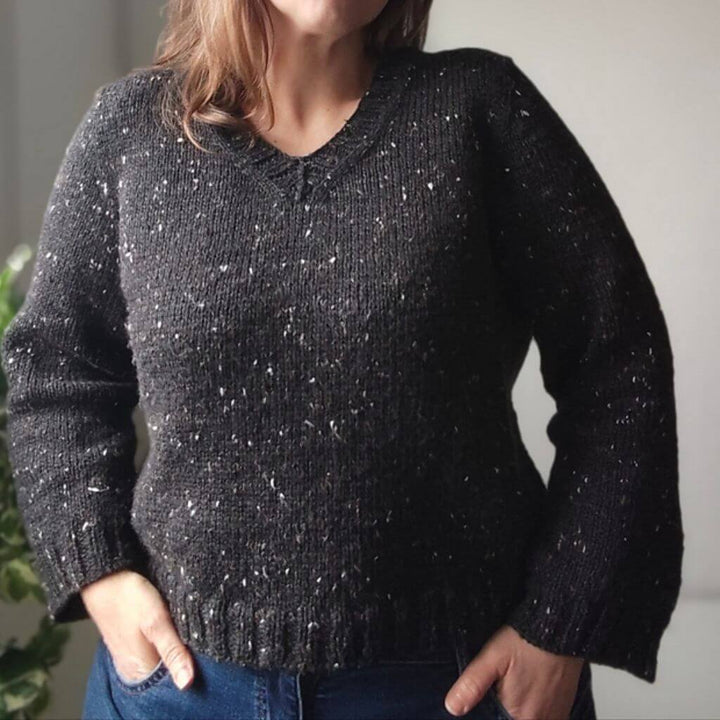 Miene Knits Pattern Pullover Suna Sweater V-Neck Strickanleitung - Miene Knits (PDF) Lieblingsgarn