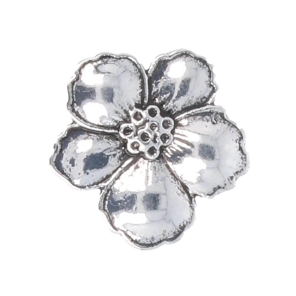 Milward Milward Knopf Blume Antik 15mm silber - 10Stk Lieblingsgarn