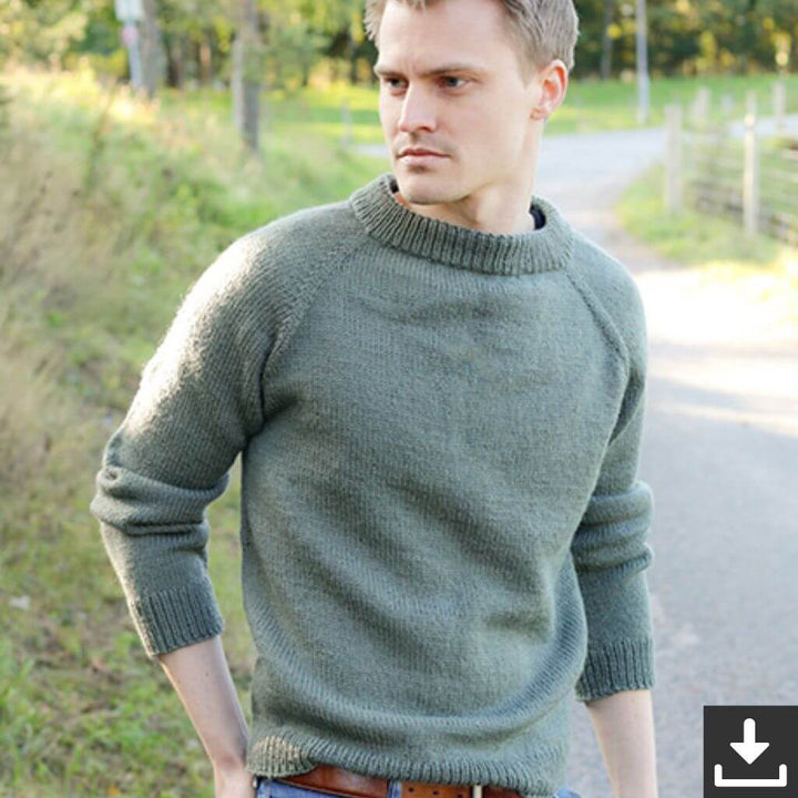 Drops Design Pattern Herren Pullover Misty Day Strickset - Drops (PDF) Lieblingsgarn
