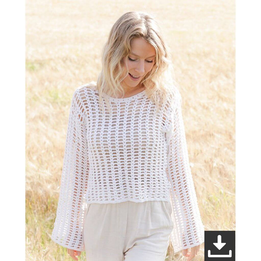 Drops Pullover Moon Lace Sweater Häkelanleitung - Drops (PDF) Lieblingsgarn