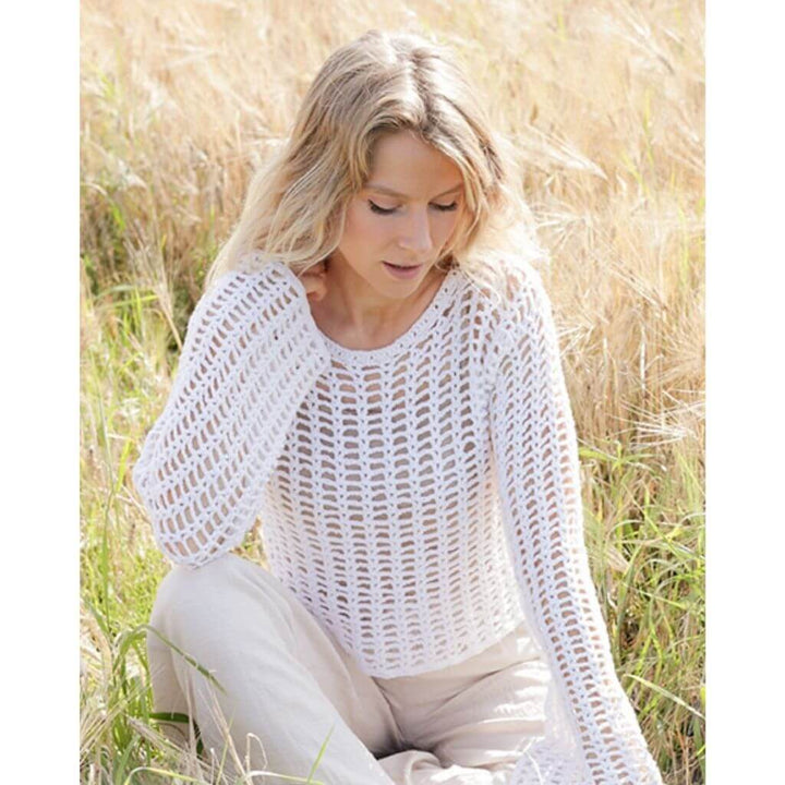 Drops Pullover Moon Lace Sweater Häkelanleitung - Drops (PDF) Lieblingsgarn