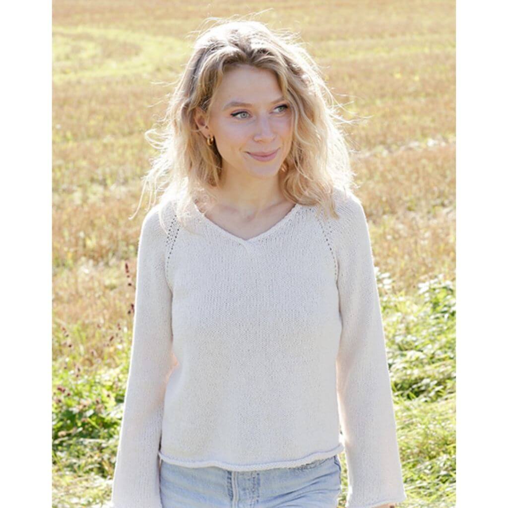 Drops Design Pattern Damen Pullover Morning Moon Strickanleitung - Drops (PDF) Lieblingsgarn