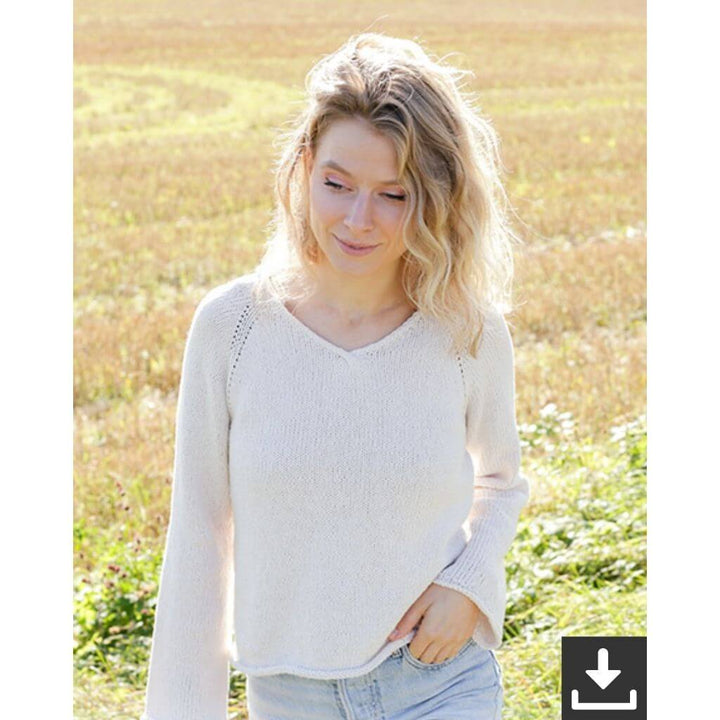 Drops Design Pattern Damen Pullover Morning Moon Strickanleitung - Drops (PDF) Lieblingsgarn