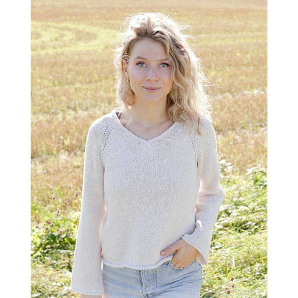 Drops Design Pattern Damen Pullover Morning Moon Strickanleitung - Drops (PDF) Lieblingsgarn