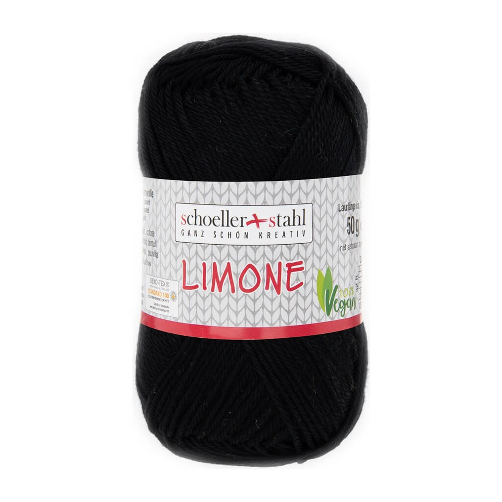 Schoeller + Stahl 24 - Schwarz Schoeller + Stahl Limone 50g - Baumwollgarn Lieblingsgarn