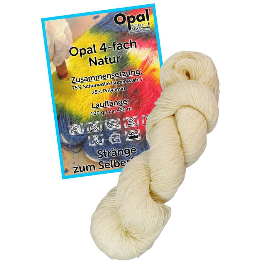 Opal Sockenwolle 4-fädig zum Färben Lieblingsgarn