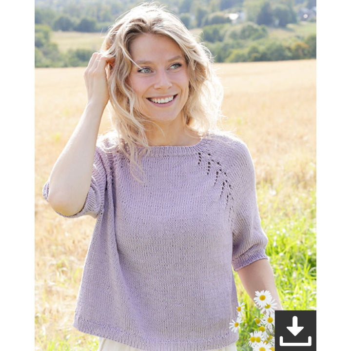Drops Design Pattern Damen Shirt Orchid Tea Strickset - Drops (PDF) Lieblingsgarn