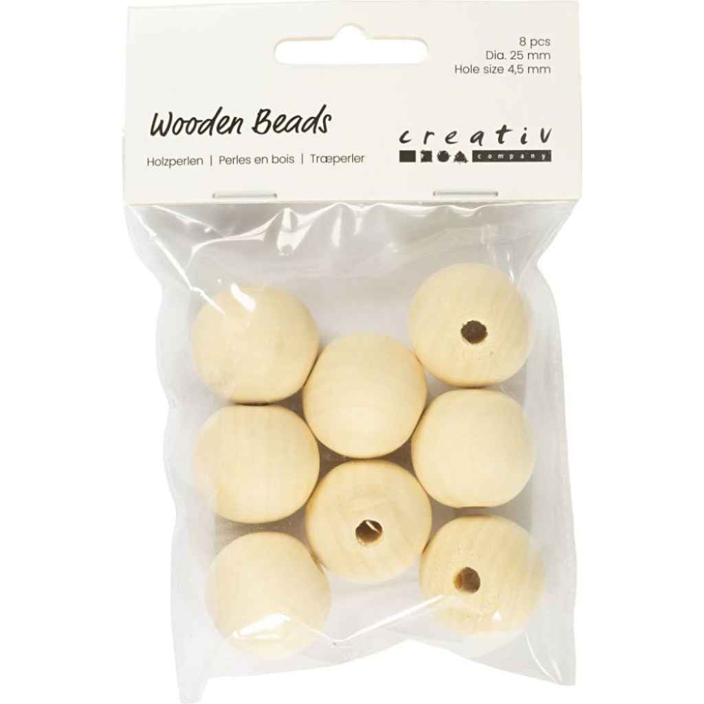 Creativ Company Holzperlen Natur 25 mm – Produktansicht, Holz bei bei bei bei bei bei bei bei bei bei bei bei Lieblingsgarn