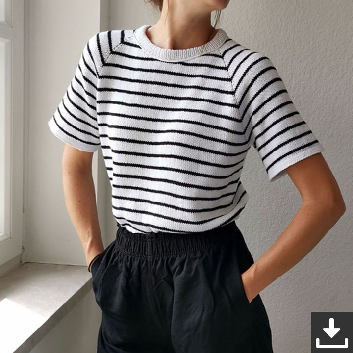 Paulastrickt Pattern Freestyle Shirt gestreift Strickanleitung - Paula strickt (PDF) Lieblingsgarn
