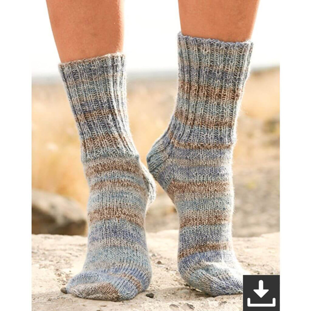 Drops Pennine Socken Strickanleitung - Strandstrick (PDF) Lieblingsgarn