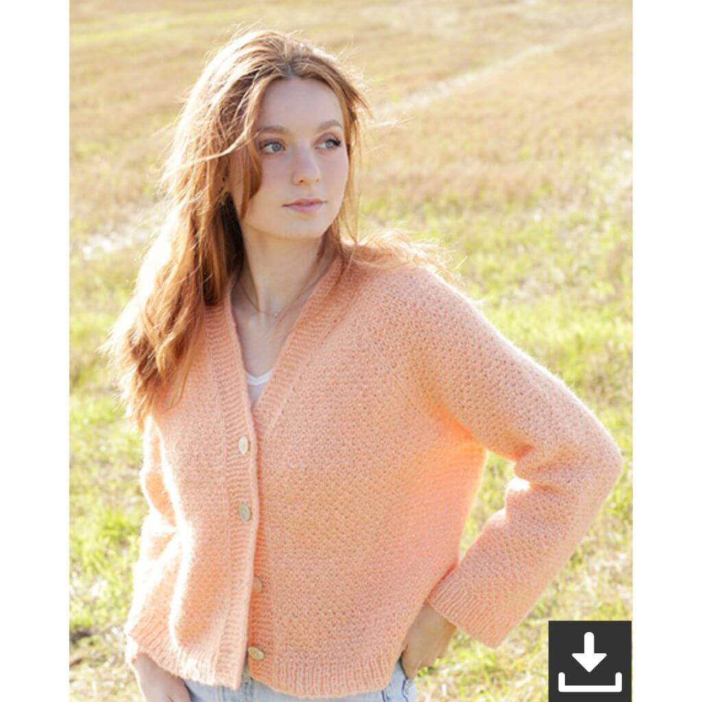 Drops Design Pattern Damen Perfectly Peach Jacket Strickset - Drops (PDF) Lieblingsgarn