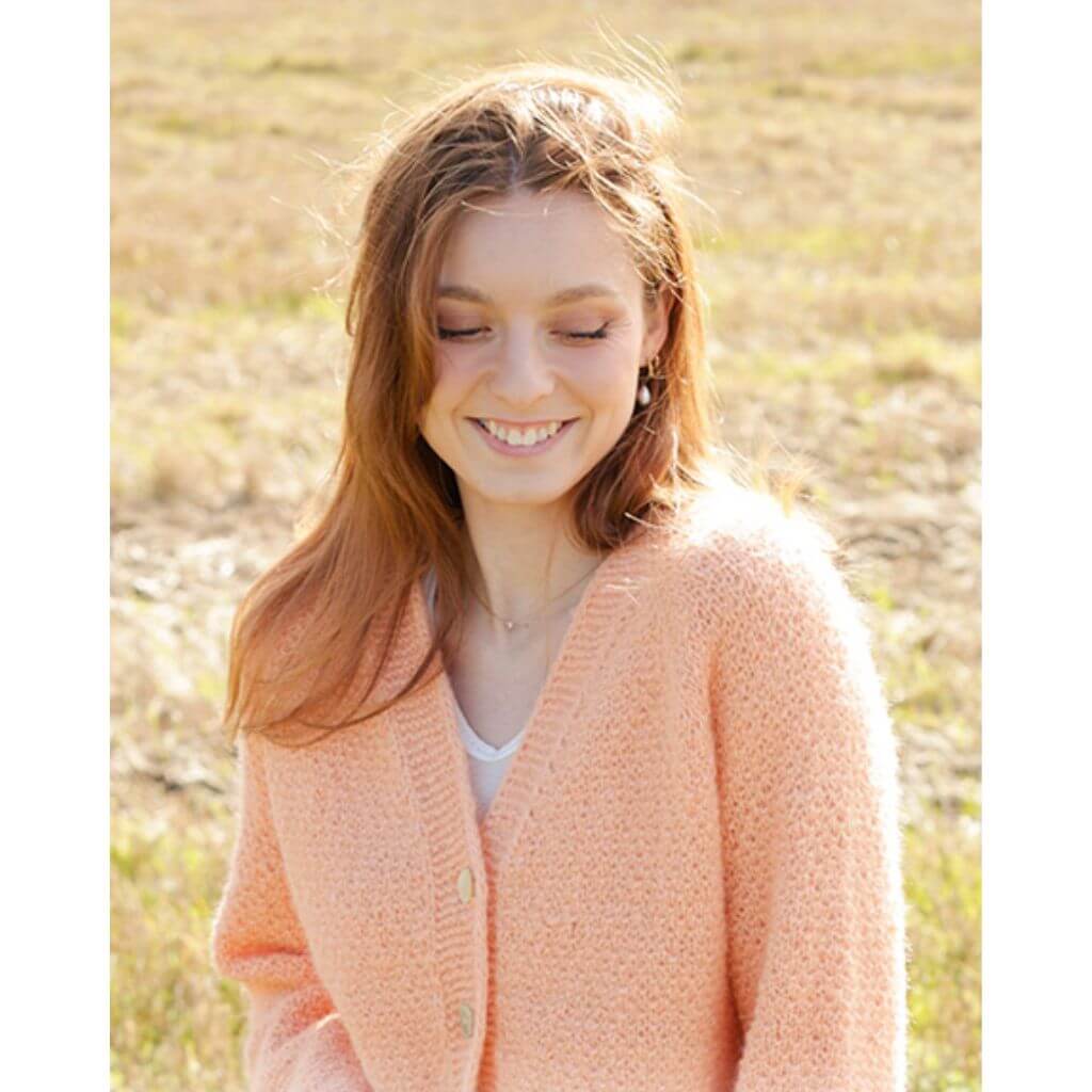 Drops Design Pattern Damen Perfectly Peach Jacket Strickset - Drops (PDF) Lieblingsgarn