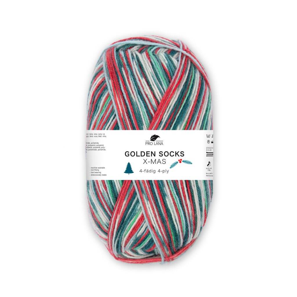 Pro Lana Golden Socks X-Mas – Produktansicht, Schurwolle und Synthetik bei bei bei bei bei bei bei bei bei bei Lieblingsgarn