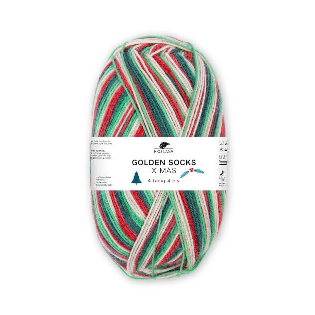 Pro Lana Golden Socks X-Mas, Farbe 50897 – Schurwolle und Synthetik bei Lieblingsgarn