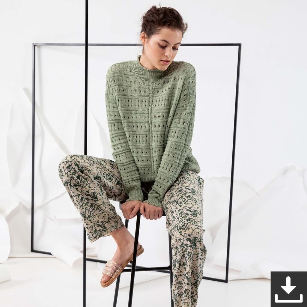 Lang Yarns Pattern Pullover mit Lochmuster Strickanleitung - Lang Yarns (PDF) Lieblingsgarn