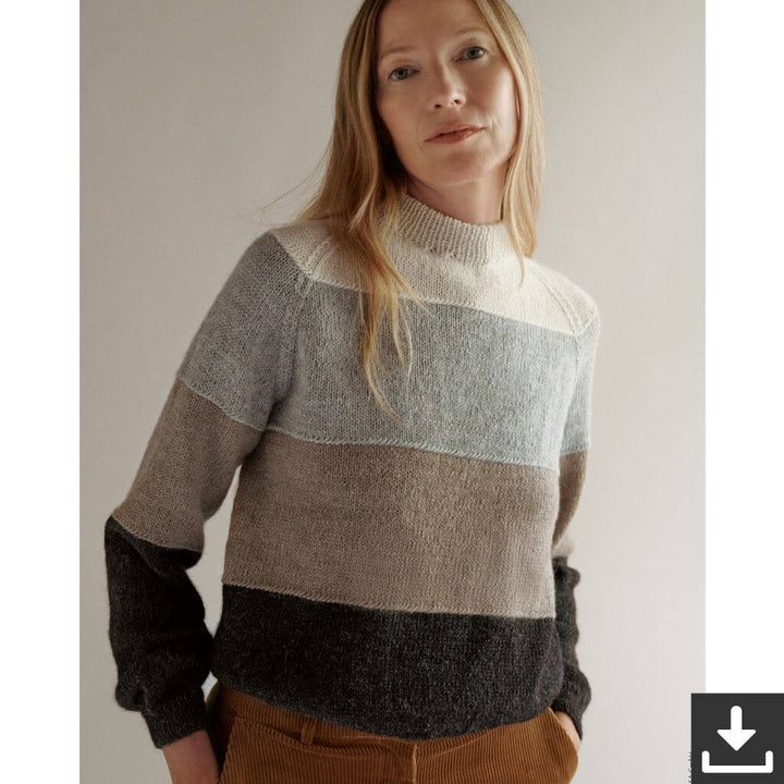 Lana Grossa Pattern Raglanpullover mit Blockstreifen Strickanleitung - Lana Grossa (PDF) Lieblingsgarn