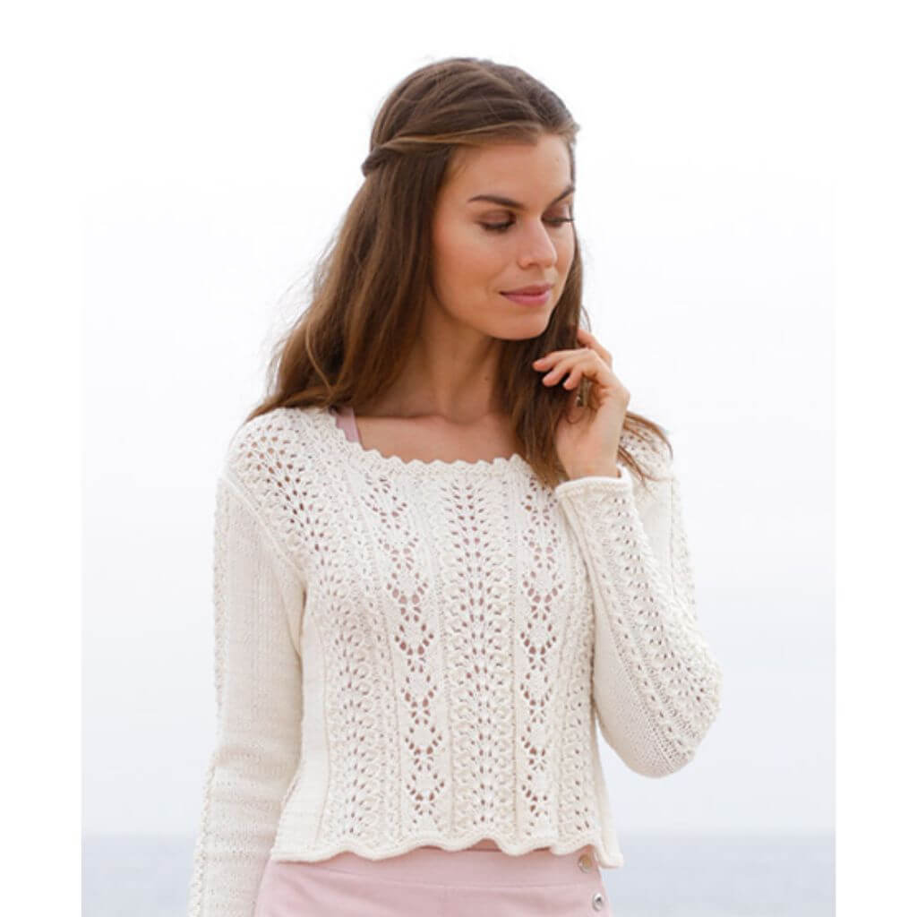 Drops Design Pattern Damen Pullover Rendez-vous Strickset - Drops (PDF) Lieblingsgarn