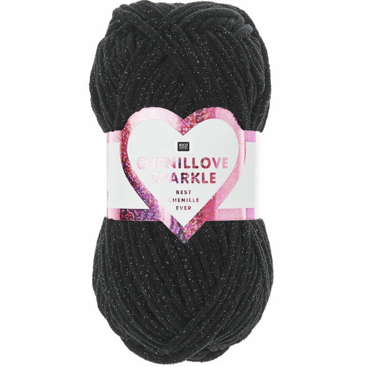 Rico Design 006 - Schwarz Rico Design Chenillove Sparkle Lieblingsgarn