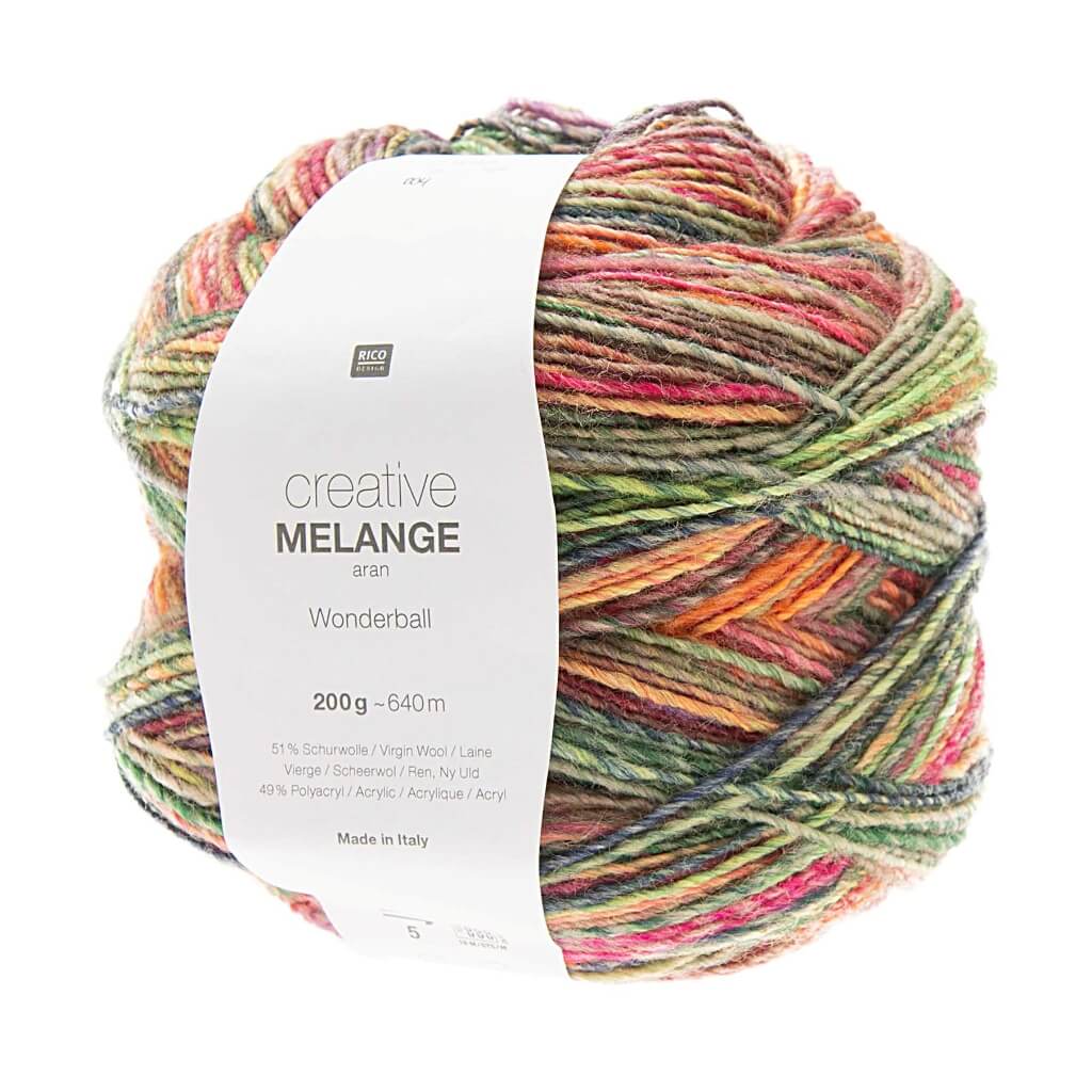Rico Design 004 - Multicolor Rico Design Creative Melange Aran Wonderball 200g Lieblingsgarn