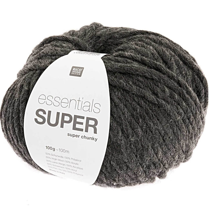 Rico Design 007 - Dunkelgrau Rico Design Essentials Super Super Chunky - 100g Lieblingsgarn