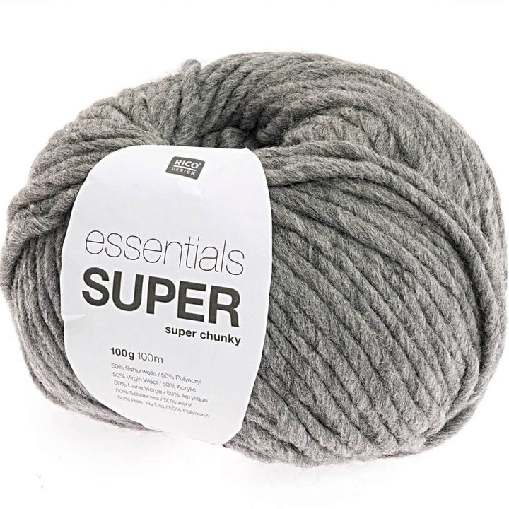 Rico Design 028 - Grau Rico Design Essentials Super Super Chunky - 100g Lieblingsgarn
