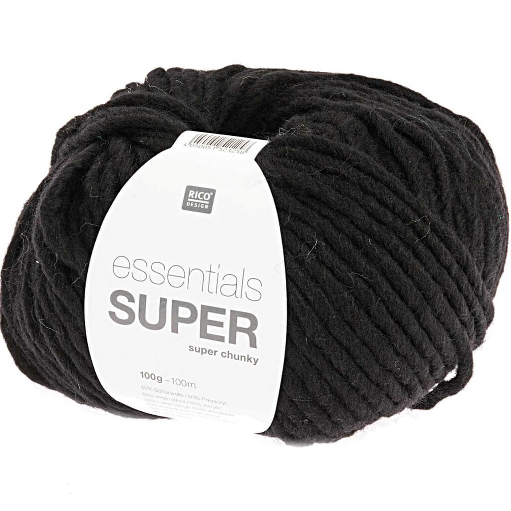 Rico Design 008 - Schwarz Rico Design Essentials Super Super Chunky - 100g Lieblingsgarn
