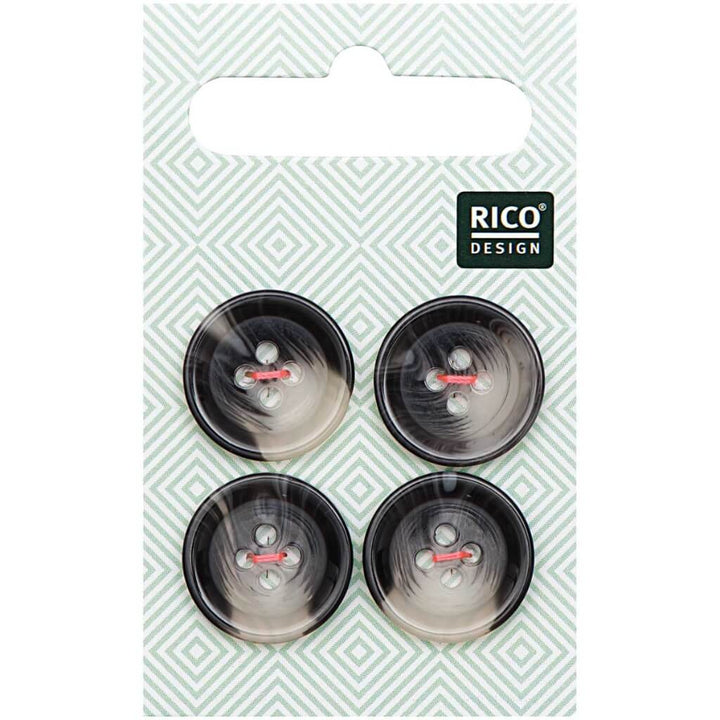 Rico Design Rico Design Knöpfe strukturiert grau 17 mm Lieblingsgarn