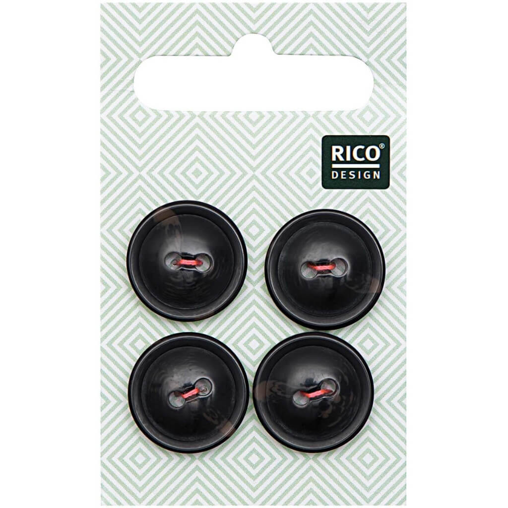 Rico Design Knöpfe schwarz 1,7 cm Lieblingsgarn