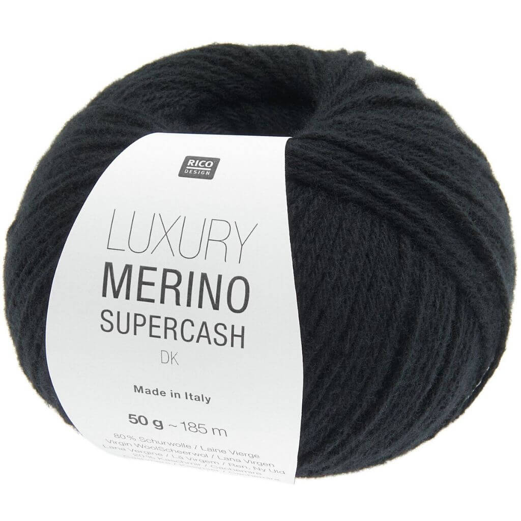 Rico Design 007 - Schwarz Rico Design Luxury Merino Supercash dk 50g Lieblingsgarn