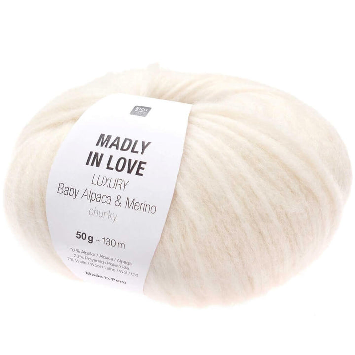 Rico Design 001 - Creme Rico Design Luxury Baby Alpaca & Merino Chunky - Madly in love Lieblingsgarn