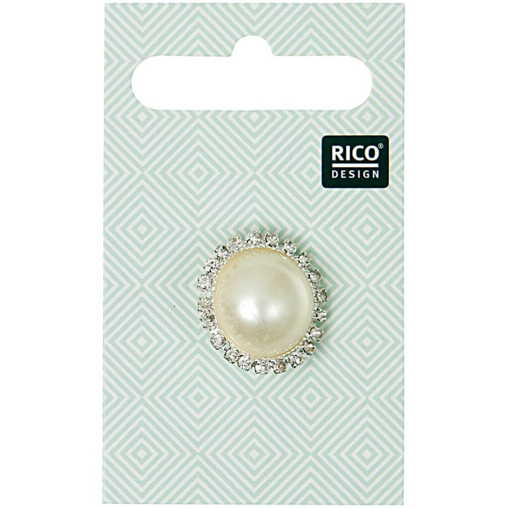 Rico Design Schmuckknopf mit Perle 2 cm Lieblingsgarn