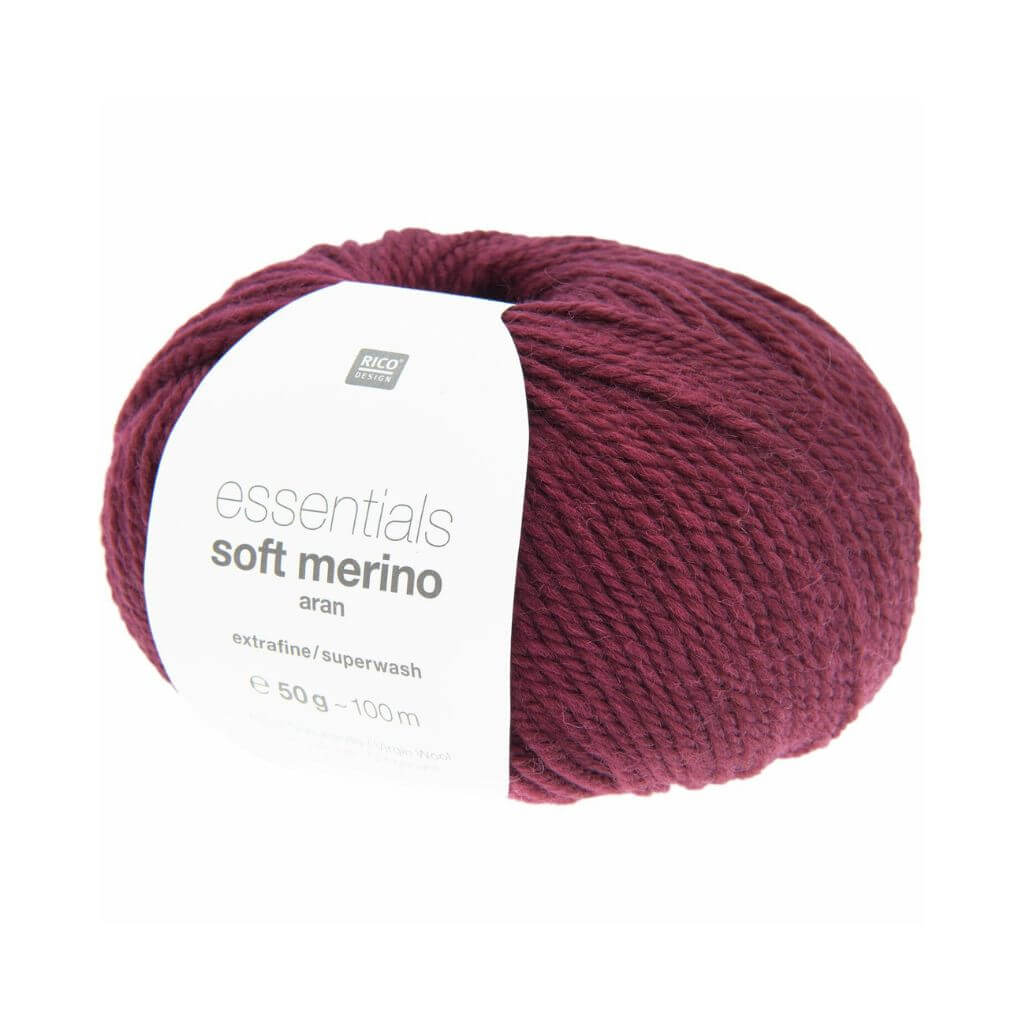 Rico Design 003 - Weinrot Rico Design Essentials Soft Merino Aran - 50g Lieblingsgarn
