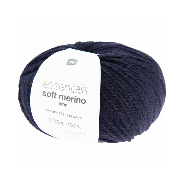 Rico Design 039 - Nachtblau Rico Design Essentials Soft Merino Aran - 50g Lieblingsgarn