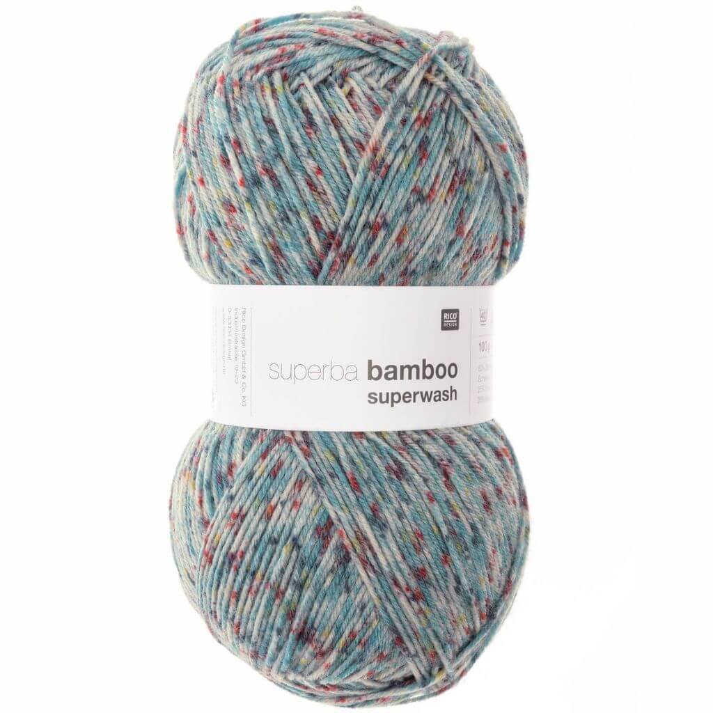 Rico Design Konfetti Blau Rico Design Superba Bamboo 4-Fädig 100g Lieblingsgarn