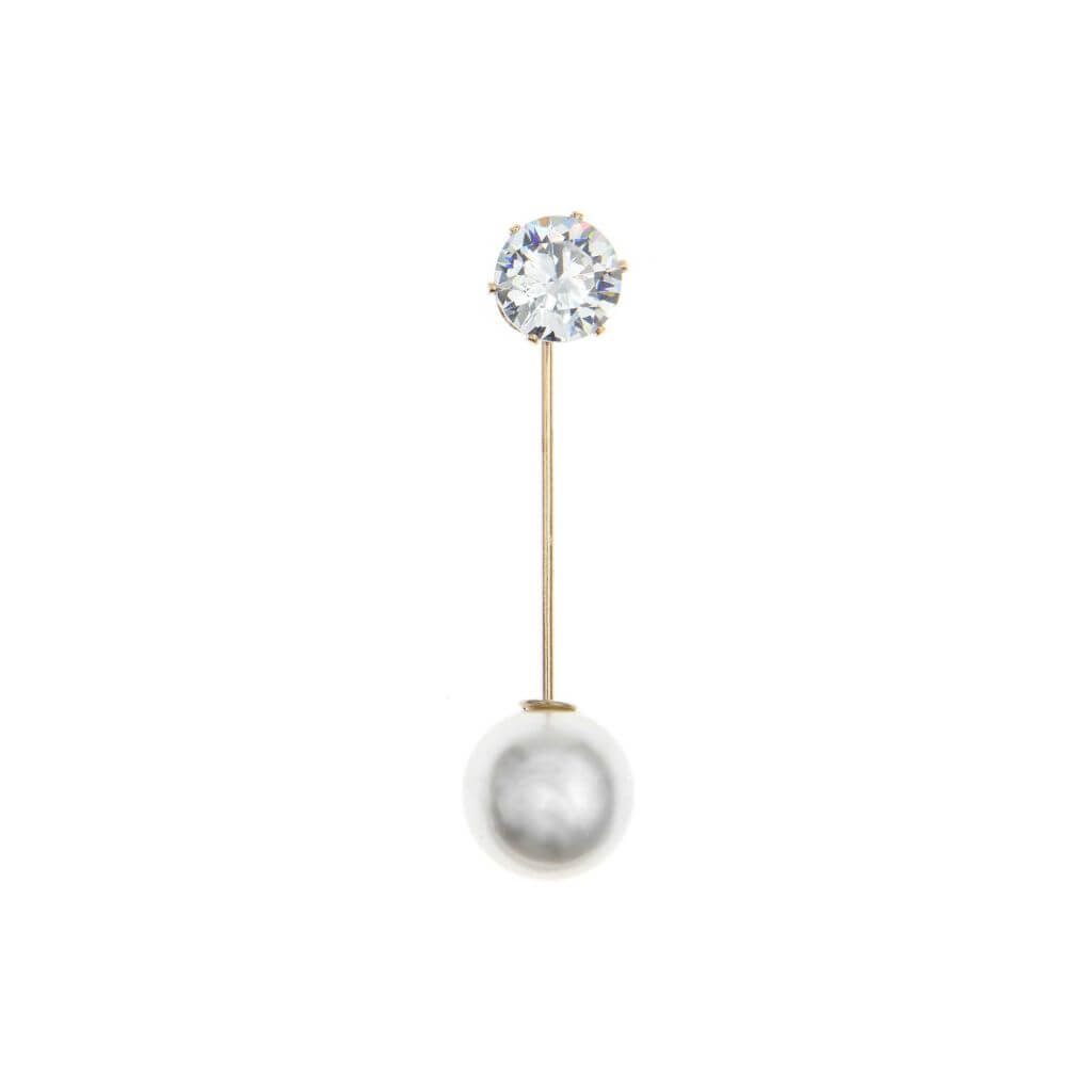 Rico Design Rico Design Zwei-Perlen-Pin, perlweiß/Strass, 50 x 12 mm Lieblingsgarn