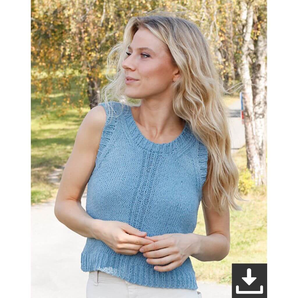 Drops Design Pattern Top River Blue Trail Strickset - Drops (PDF) Lieblingsgarn