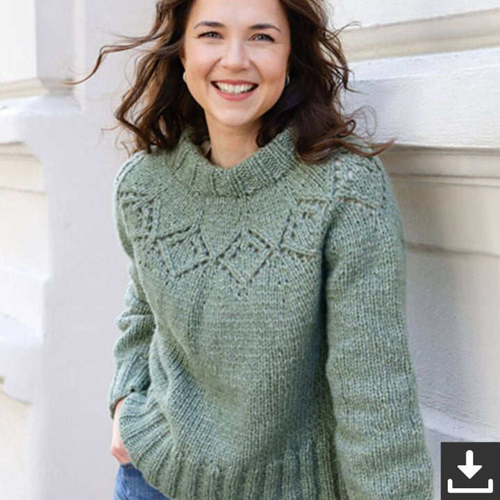 Drops Design Pattern Damen Pullover Sage Advice Strickset - Drops (PDF) Lieblingsgarn