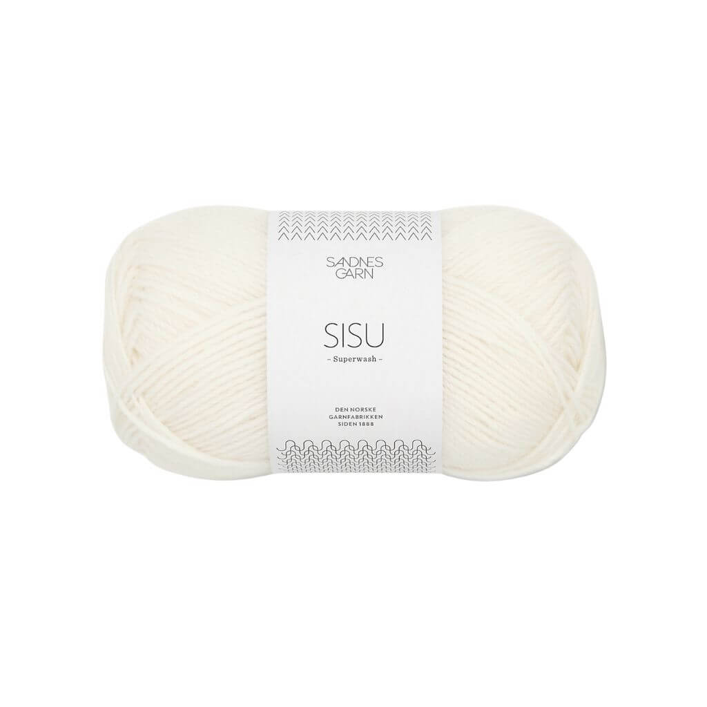 Sandnes Garn 1002 - Hvit Sandnes Garn Sisu 50 g - Sockenwolle Superwash Lieblingsgarn