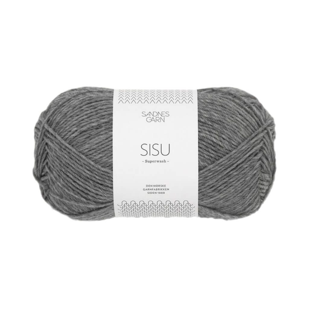 Sandnes Garn Sisu 50 g - Sockenwolle Superwash 1053 - Mørk Gråmelert Lieblingsgarn