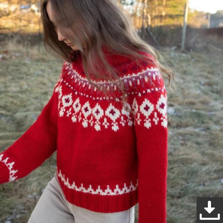 Sandnes Garn Pattern Weihnachtlicher Damen Pullover Strickanleitung - Sandnes Garn (PDF) Lieblingsgarn