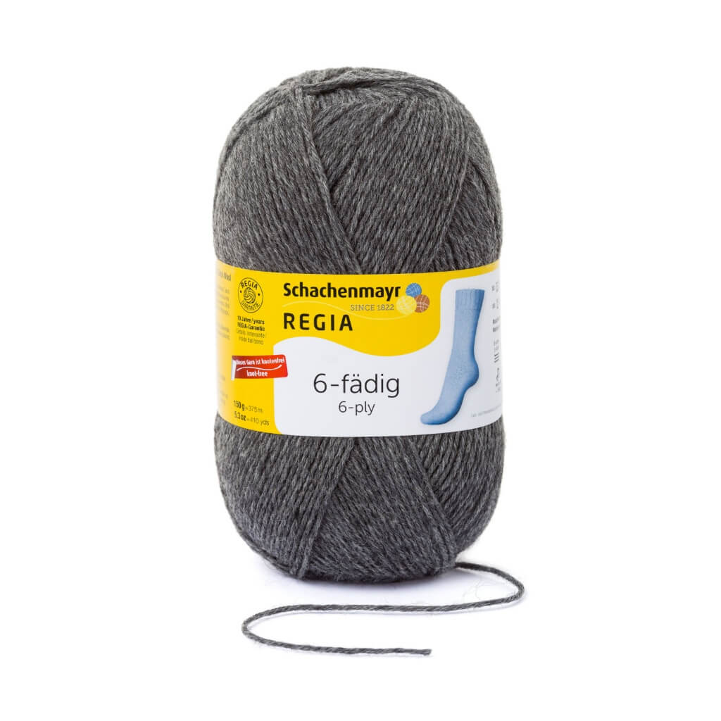 Schachenmayr 44 - Mittelgrau Schachenmayr Regia 6-Fädig 150g Lieblingsgarn