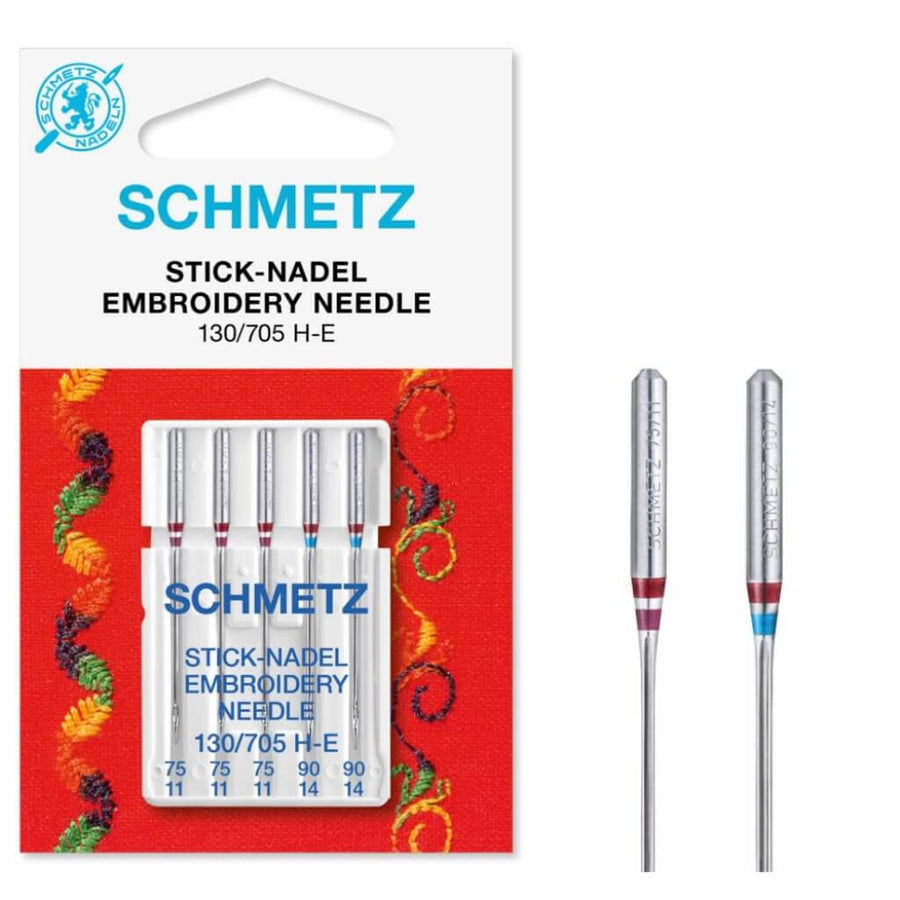 Schmetz Sortiert 75/11, 90/14 SB5 Schmetz 130/705 H-E Sticknadel Lieblingsgarn