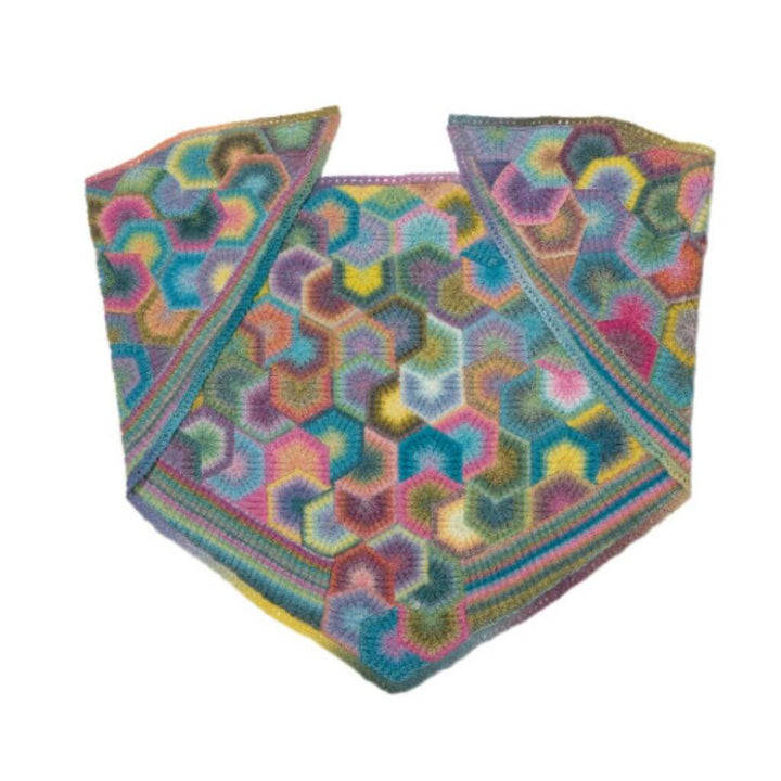 Schoppel Wolle Umhang Hexagon Pinwheel Strickanleitung - Schoppel Design Lieblingsgarn