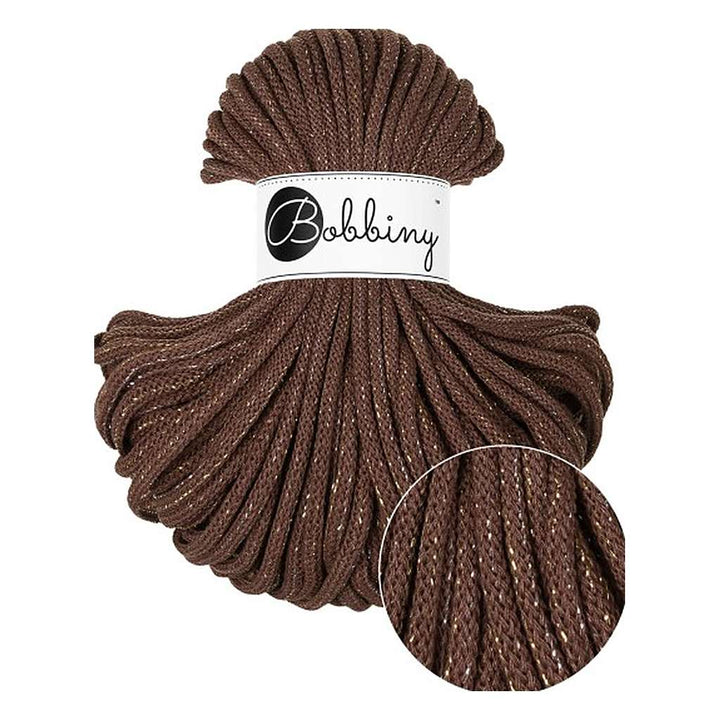 Bobbiny Premium Kordel 5 mm x 50 m, Farbe Shiny Chocolate Brown – Baumwolle bei Lieblingsgarn