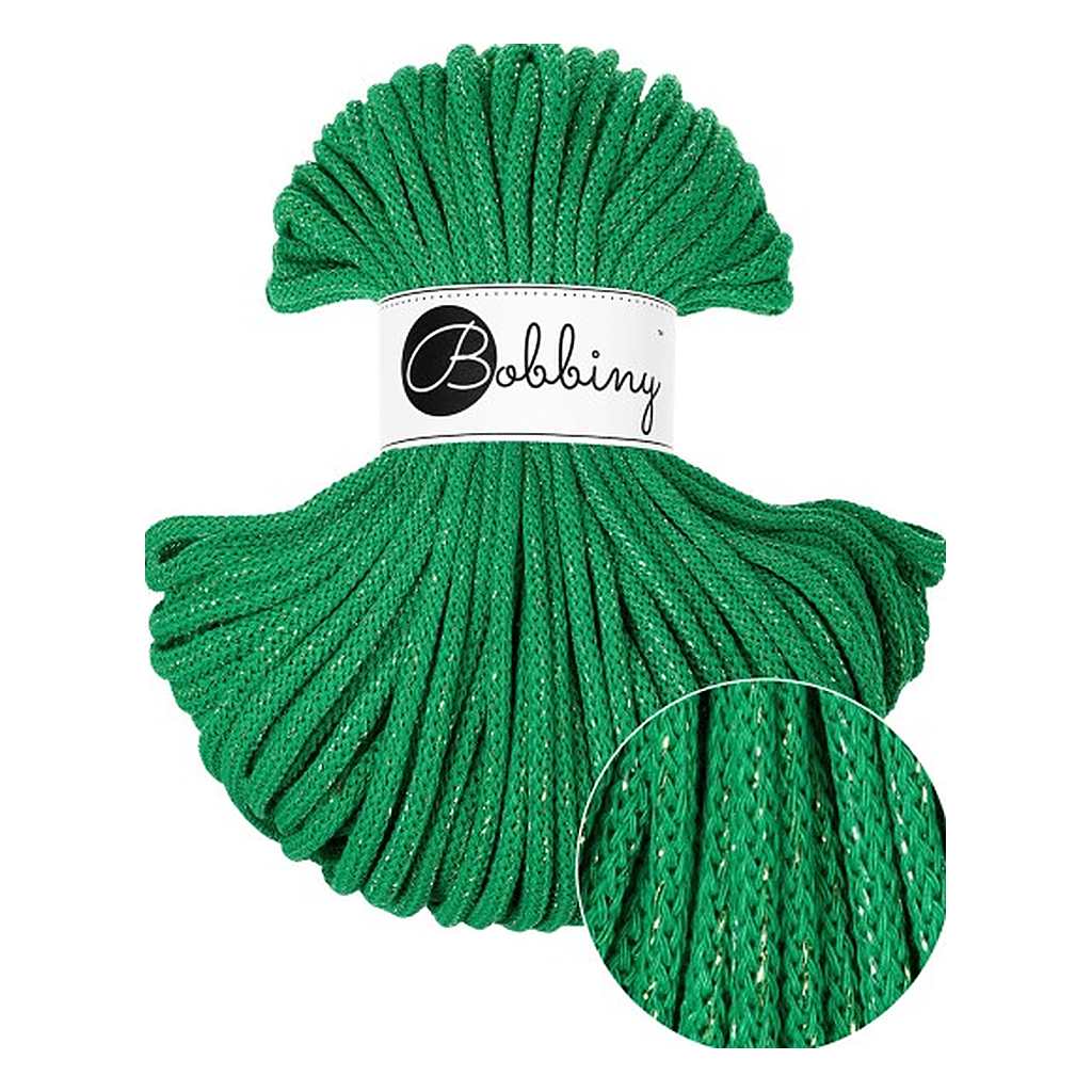 Bobbiny Premium Kordel 5 mm x 50 m, Farbe Shiny Jade Green – Baumwolle bei Lieblingsgarn